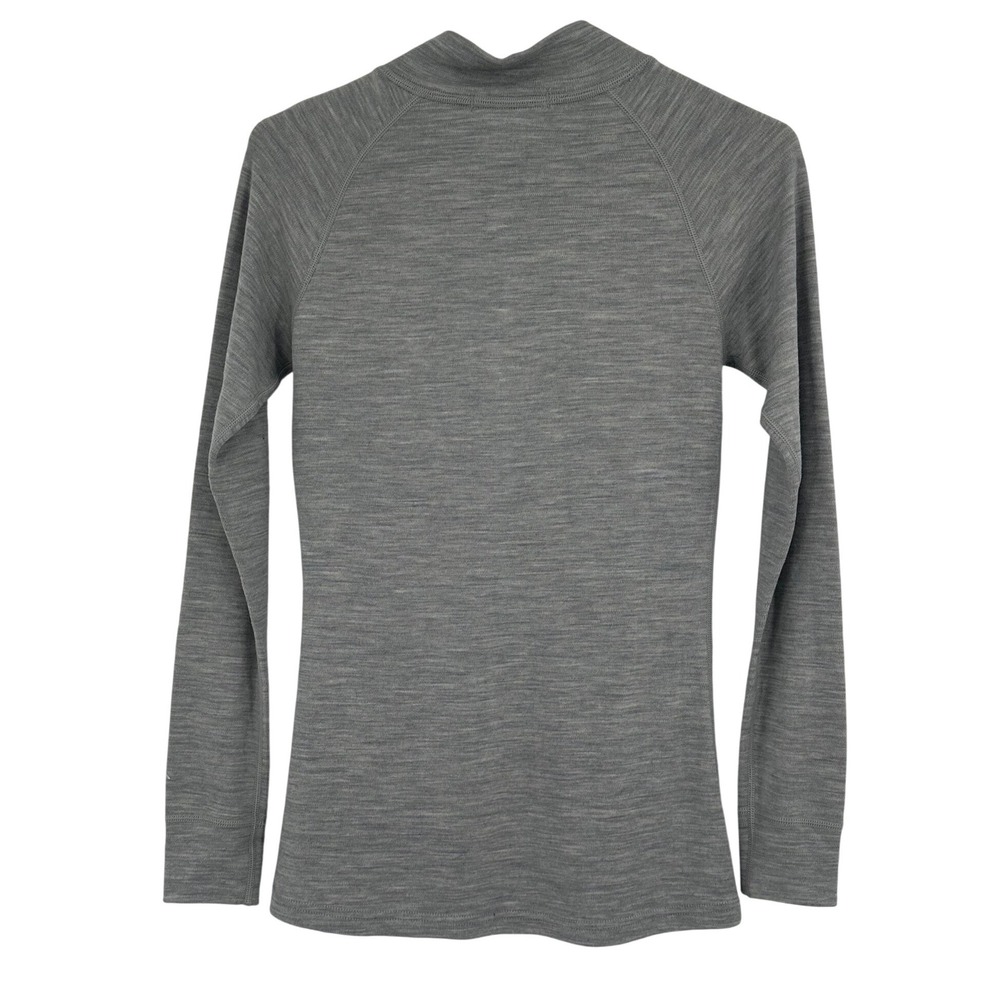 Merino.tech Womens 100% Merino Wool 320 Midweight Quarter Zip Base Layer Grey S - Picture 4 of 8